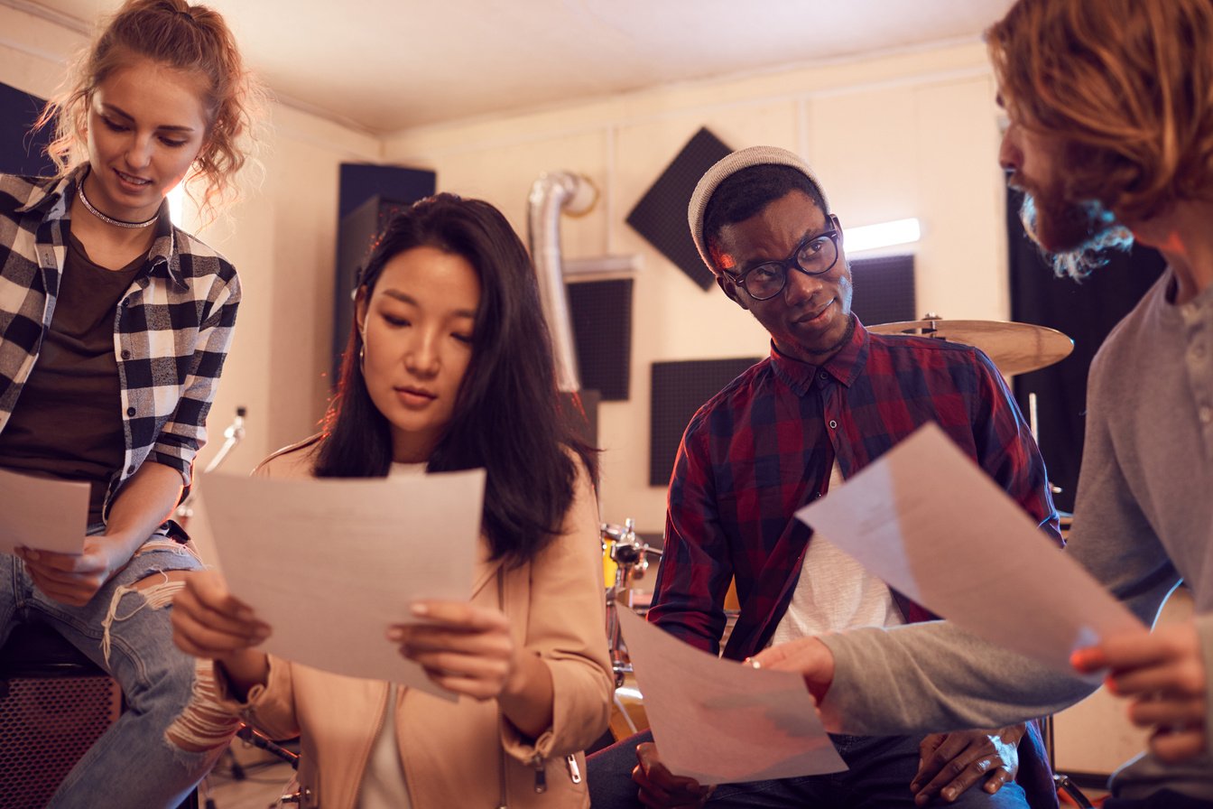 Young People Writing Music